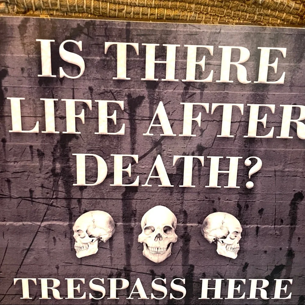 NEW Heavy Duty Steel Is There Life After Death Trespass Here Metal Sign
